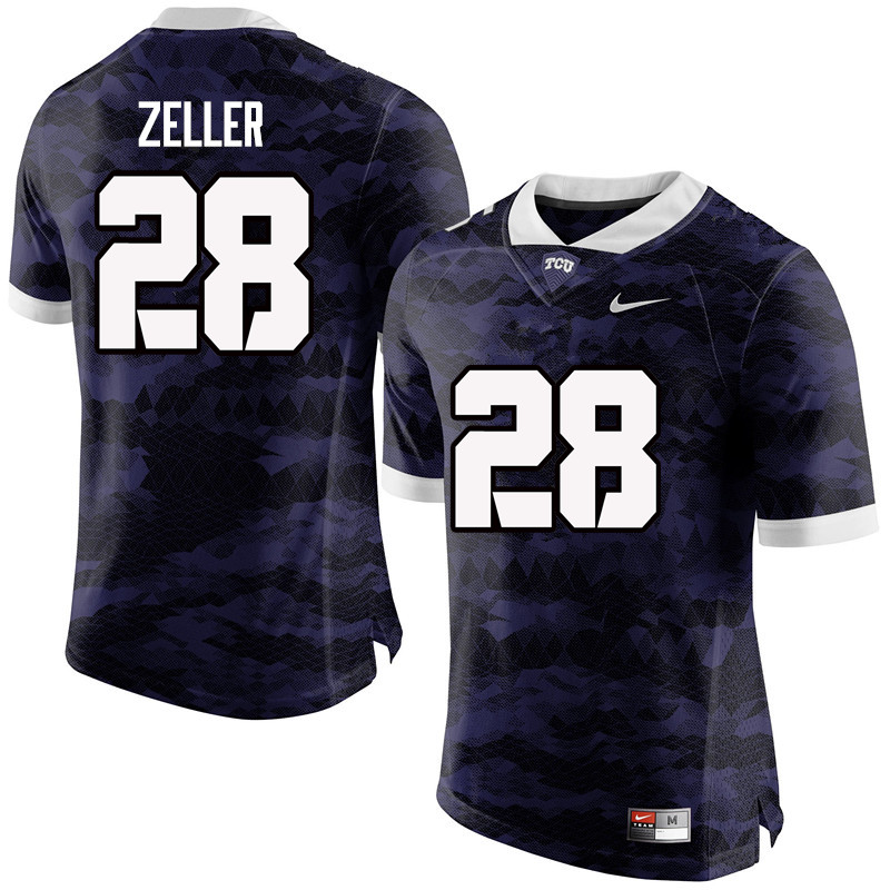 Men #28 Patrick Zeller TCU Horned Frogs College Football Jerseys-Purple - Click Image to Close